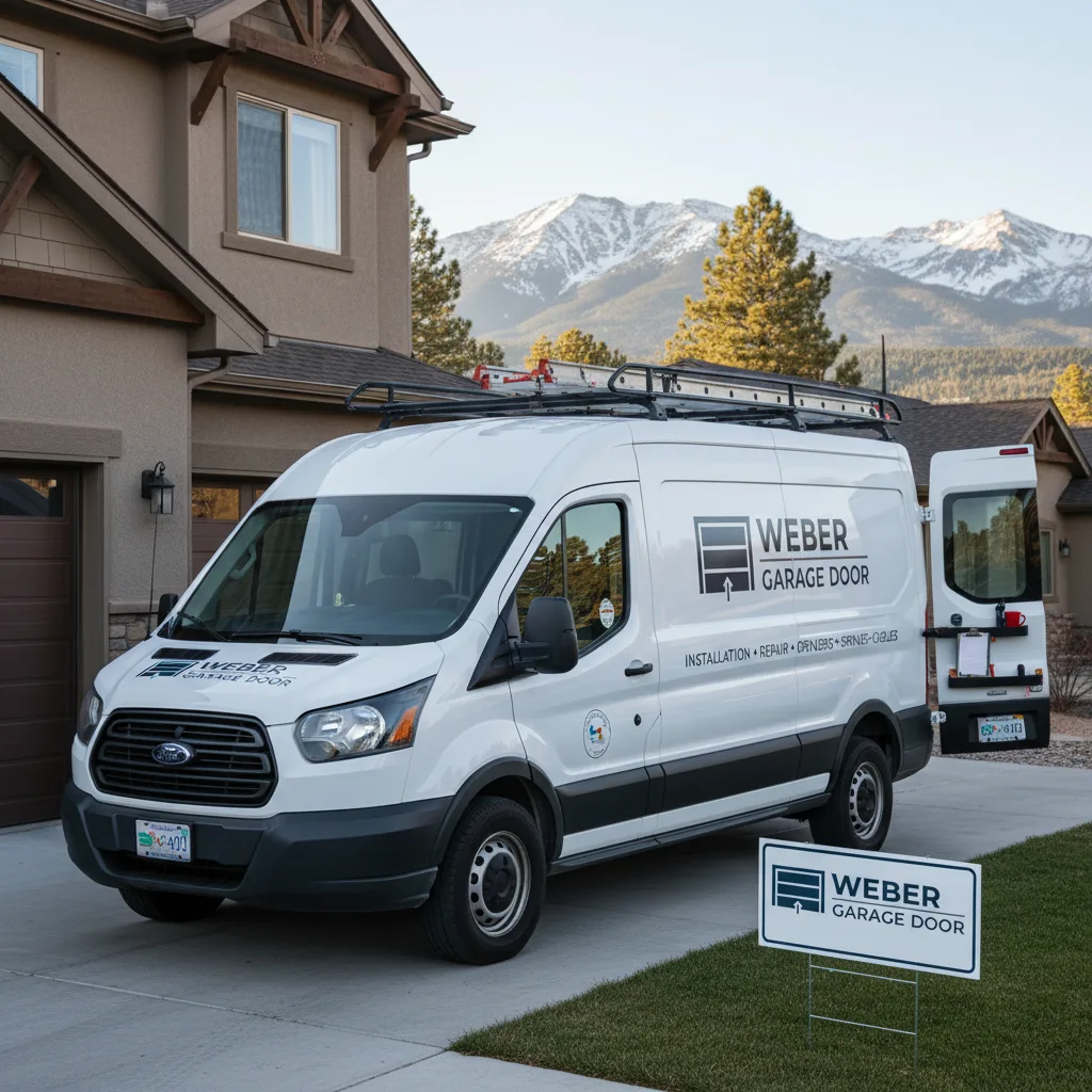 Weber Garage Door service truck dispatched for emergency repair in Ogden, UT